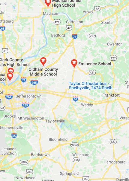 shelbyville orthodontic office on google maps